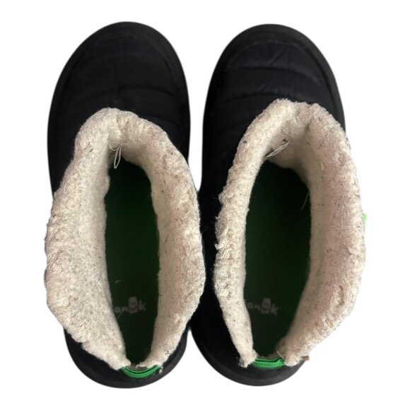 Cozy Warm Sanuk Black Quilted Flats | Puffer Shoes - Picture 5 of 10